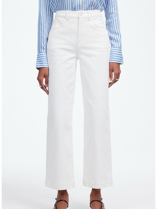 Madewell Denim - Madewell the Perfect Vintage Wide Leg High Rise crop jean size 30 in white
